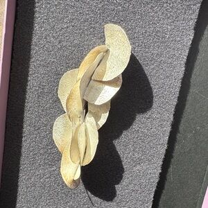 Reiko Ishiyama Sterling Silver Leaf Pin w/shiny silver edging not on photo